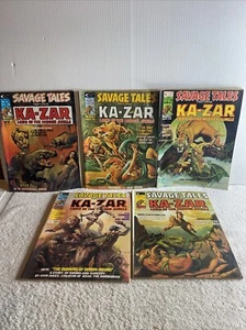 Lot Run Of 5 Savage Tales Featuring Ka-zar Marvel Comics 1974-1975 #7-#11 - Picture 1 of 17