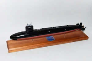 Modelo de submarino USS Bergall SSN-667, Marina de los Estados Unidos, modelo a escala, caoba, esturión - Imagen 1 de 5