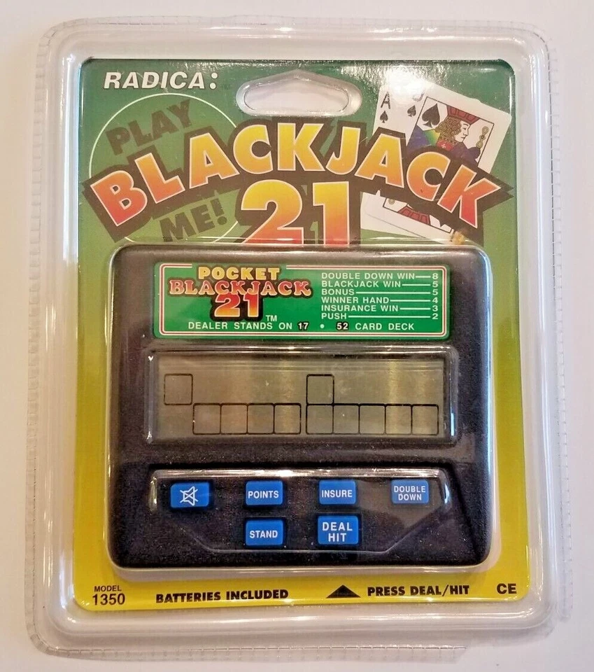 Factory Radica Pocket Blackjack 21 Electronic Vintage Game Model1350