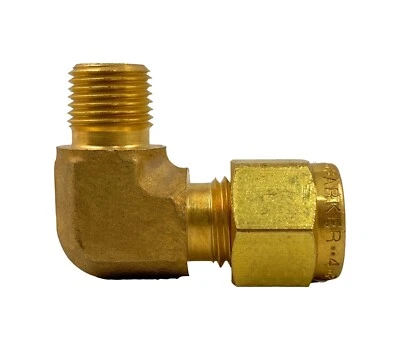 ☀️Parker CPI 4-2 CBZ-B, Brass 90° Elbow, 1/4 in Tube , 1/8 in Pipe Compression - Image 1 of 4