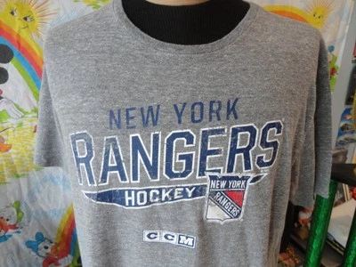 New York Rangers CCM Soft Distressed Gray T Shirt XL - Image 1 of 4