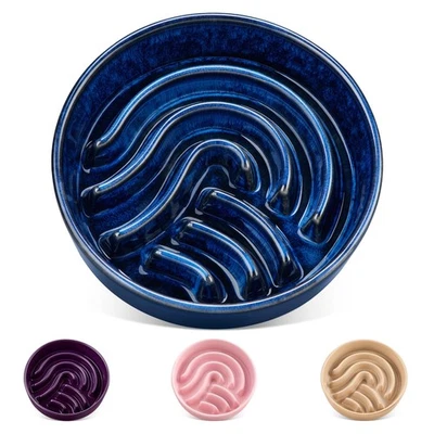 Slow Feeder Dog Bowl, 1.5 Cup Ceramic Slow Feeding Food Dish for Small and Me... - Image 1 of 4