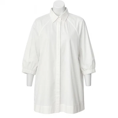 Top túnica blanca Stella Carakasi talla XXL línea A bolsillos botones delanteros look por capas Foto 1 de 4