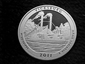 2011 S SILVER VICKSBURG  QUARTER FROM SILVER  PROOF SET - Picture 1 of 2