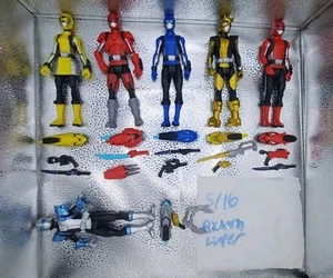 6 Power Rangers Beast Morphers 2018  Blue Yellow Silver Red Gold 6in Complete - Picture 1 of 6