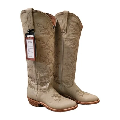 Botas vaqueras occidentales 1883 Lucchese para mujer de 17" de alto crema talla 7 Foto 1 de 4