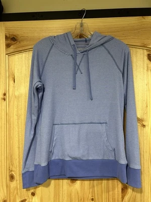 Pullover con capucha a rayas Kunl para mujer talla extra pequeña lavanda Foto 1 de 4