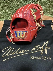 Wilson Staff D6 Premium Kip Leather Baseball Glove E Orange 11.25 Inch Men - Picture 1 of 10