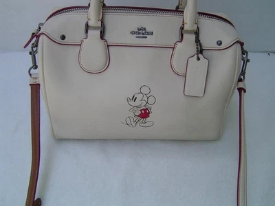 AUTHENTIC COACH DISNEY X MICKEY MOUSE LEATHER MINI BENNET SATCHEL #59371  GUC - Image 1 of 4