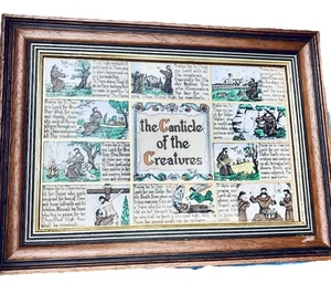 Gesang der Kreaturen Heiliger Franz Assisi 11”x7,5” Fliese 15”x11” Rahmen Italien - Bild 1 von 17