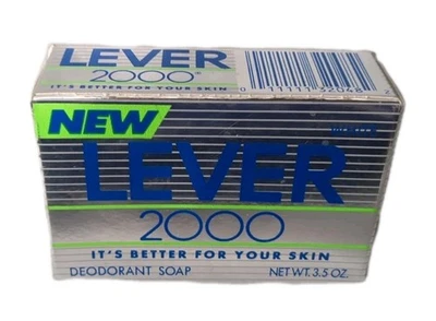 Lever 2000 deodorant soap bar 3.5 oz 1990s New Old Stock Sealed vintage  - Image 1 of 4