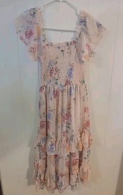 Maxi Vestido Mediano Princesa Ediciones Raras Niñas Volantes Dobladillo En Niveles Falda Gasa Foto 1 de 4
