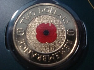 2023 RAM $2 35th Anniversary $2 Coin Error Red Poppy Coin Gem Uncirculated - Picture 1 of 3