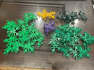 LEGO LOT 50 PCS GREEN 6X5 LEAVES LEAF Bright Dark Green Dark Purple Green - Picture 1 of 7