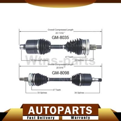2X TRAKMOTIVE FRONT CV JOINTS AXLE SHAFT SHAFTS FOR OLDSMOBILE 1988-1992 - Image 1 of 4