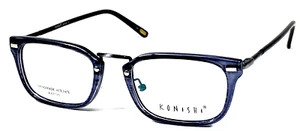 KONISHI KA5710 NOS Japan Dark Grey Blue Stripe 51-20-145 Eyeglasses Frame - Picture 1 of 11