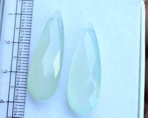 24.70 Ct Natural Aquamarine Onyx Chalcedony Pear Cut Gemstone - Picture 1 of 2