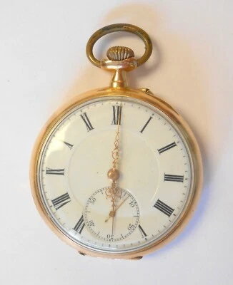 Kaiserstunde 14K Solid Gold Case, Pin Set, Open Face, Working Pocket watch. - Image 1 of 4