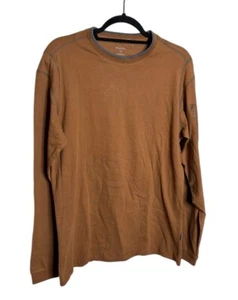 KUHL Wildfibre Mens SM Long Sleeve Pullover Yellow Brown Outdoor Hiking NWOT - Picture 1 of 7