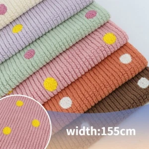 155cm Polka Dot Faux Fur Fabric Fluffy Cloth for Cushion Case Upholstery Sewing - Picture 1 of 18