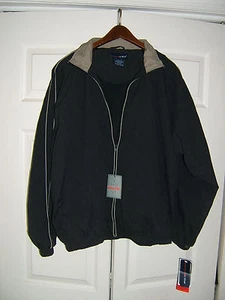 Chaqueta de golf en línea para hombre forrada de microfibra negra y bronceada talla mediana (NUEVA) - Imagen 1 de 8
