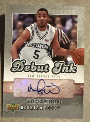 Marcus Williams UConn Connecticut Basketball Upperdeck Rookie Autograph Card NBA - Image 1 of 2