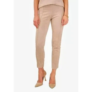 Vince Camuto Faux Suede Pants Pull On Stretch Career Casual Latte Large NWT $79 - Picture 1 of 11