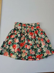 Ladies Skirt H&M Size 12 Flower Pattern Black Mix 5928 - Picture 1 of 11