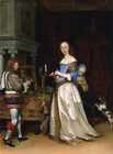 Metal Sign Borch A Lady At Her Toilet Ca1660 Oiloncanvas30X23The Detroi A4 12x8