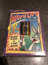 "Looney Tunes" Wipe Off Set W/ 4 Books & 6 Crayons #1606018 - New Sealed Box  SU