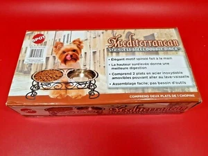 Dog/Cat -Dinner /Food Double Diner Elevated Pet Bowls | Rustic/ Stylish - Picture 1 of 7