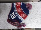 Casquette chapeau Beanie Giants New York en tricot hiver pom haut sangle de cou marque NFL '47