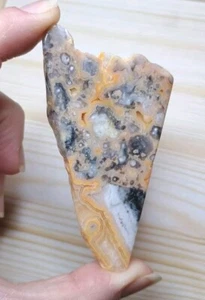 Yellow Swirls Crazy Agate Crystal Polished Slice Slab Healing Specimen (Z) - Picture 1 of 5