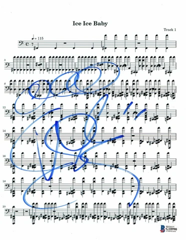 VANILLA ICE SIGNED ICE ICE BABY LYRIC MUSIC SHEET AUTOGRAPH BECKETT BAS COA Cover