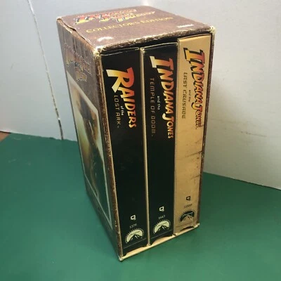 1989 Indiana Jones Movie Trilogy VHS 3-Tape Box Set Collectors Edition Tapes - Image 1 of 4