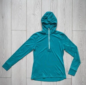 Icebreaker Pure Merino GT Women Hooded Long Sleeve Half Zip Sweater Small Green - Picture 1 of 8