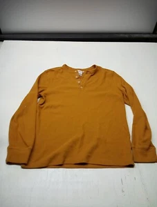 Good fellow Mens Orange Waffle Knit Long Sleeve Shirt Size Medium  - Picture 1 of 5