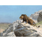 Gerome Lion On The Watch XL Wall Art Canvas Print