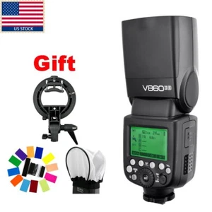US Godox V860II-S TTL HSS 1/8000s Li-ion Camera Flash Speedlite+Bracket for Sony - Picture 1 of 11