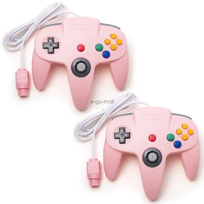 Pink Classic N64 Wired Remote GamePad Controller For N64 System Video Console - Image 1 of 4