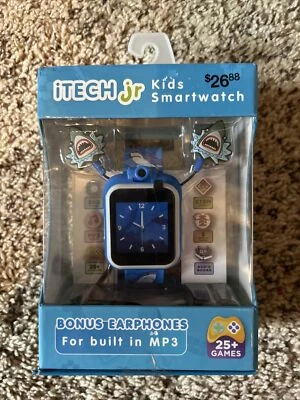 Itech Jr. Kids Smartwatch Bonus Shark Earbuds W/MP3 Jack 25+ Games - Image 1 of 2