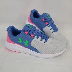 NEW UNDER ARMOUR Kids Outhustle Shoes 3024833-100 Gray White Pink Size 6Y NIB - Picture 1 of 8
