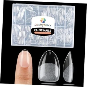 Nail Tips, 240pcs Soft Gel Pre-Shaped Acrylic Fake Nails, Extra Short Almond - Picture 1 of 7