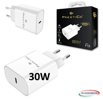 PRESTICO​ 30W Schnell Ladegerät USB C Netzteil Adapter Stecker für Samsung Apple Handy