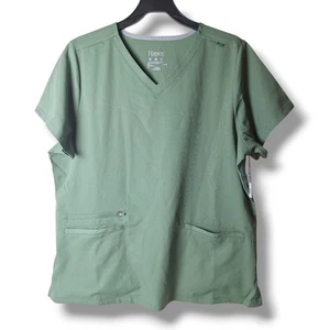 Nueva Blusa Médica Hanes Comfort Fit Manga Corta Borgoña Talla XL 3 Bolsillos Elastizada  - Imagen 1 de 5