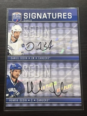 Daniel Sedin Henrik Sedin 2008 Be a Player Dual Signatures #S2-SS Auto Rare - Image 1 of 2
