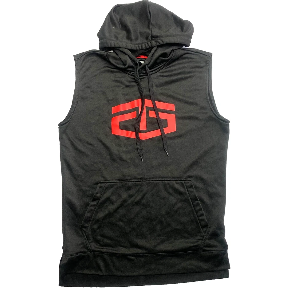 复古 Tap Out 连帽衫女式小号黑色无袖套衫标志运动衫  — 第 1/4 张图片