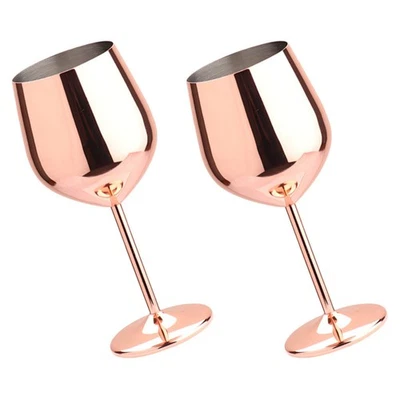 2 Pcs Stainless Steel Drinking Cups Glasses Outdoor Drinkware Drinks Goblets - Image 1 of 4