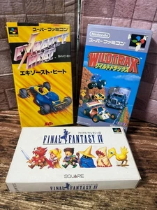 Super Famicom Exhaust Heat / Wild Trax / Final Fantasy IV SNES Box JAPAN Set - Picture 1 of 3