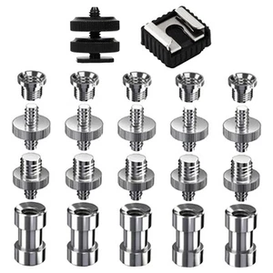 22Pcs Camera Mount Screw Kit 1/4" 3/8" Flash Shoe Mount Tripod Screw Adapter for - Picture 1 of 4